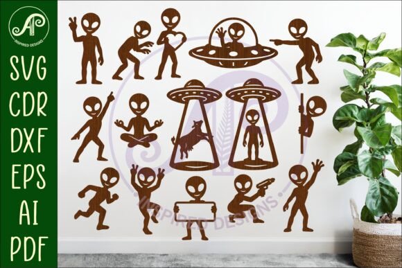 Alien SVG Bundle: Fun UFO & Space Cut Files for Crafts