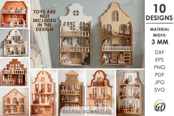 Amsterdam Dollhouse Shelves Bundle Laser