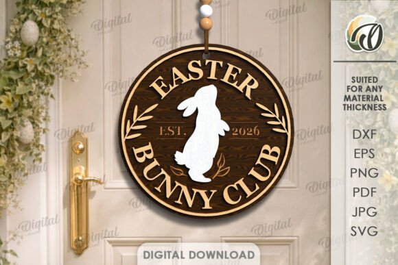 Beautiful Easter Round Sign Laser Cut Design