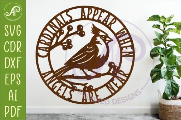 Cardinal Memorial Wall Sign SVG Laser Design