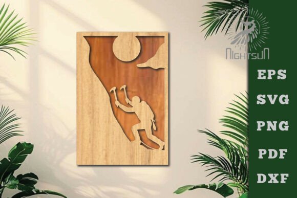 Climb Lasercut Wall Decor SVG 2: Modern Design Asset