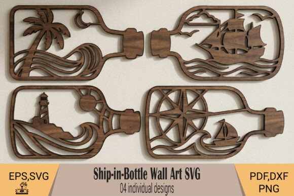 Coastal Charm in a Bottle: Laser Cut Wall Art for Your Home