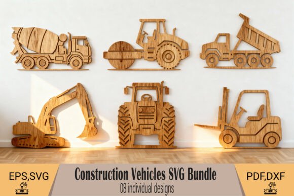 Construction Vehicles Wall Art SVG: Build a Bold Feature Wall