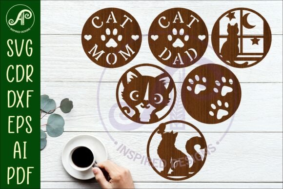 Create Adorable Cat-Themed Coasters with Laser Cut SVG Designs