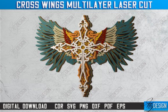 Cross Wings Multilayer Laser Cut: A Stunning CNC Design