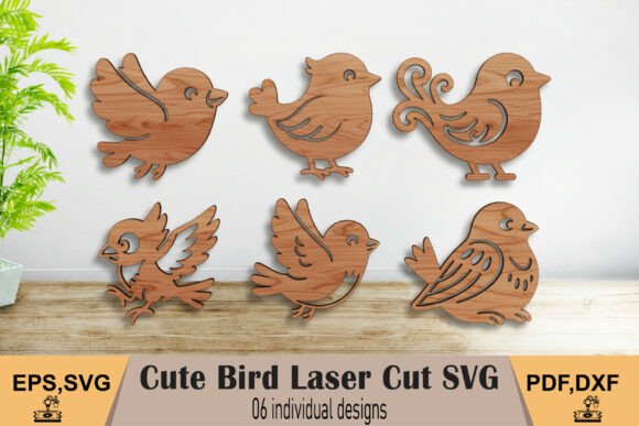 Cute Bird Spring Decor SVG: Adorable Laser Cut Designs