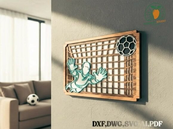 Dynamic 3D Soccer Goalkeeper Wall Art for Fans