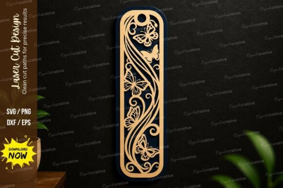Elegant Vine Bookmark SVG for Laser Cutting