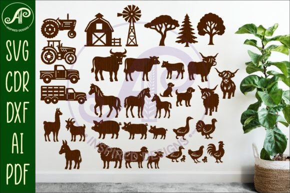 Farm SVG Bundle: Charming Animal Silhouettes for Your Crafts