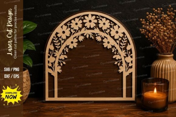 Floral Window Frame SVG Laser Cut Svg