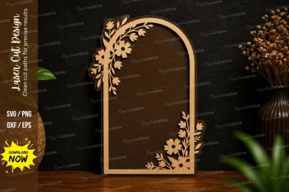 Floral Window Ornament SVG for Laser Cutting
