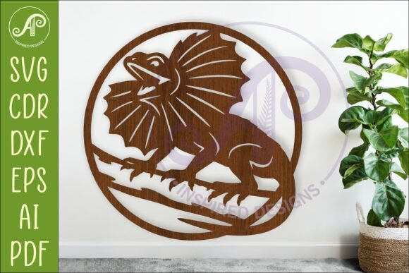 Frilled Lizard Wall Art SVG, Australian Cut Files