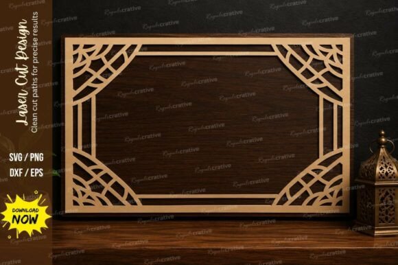 Geometric Rectangle Border SVG Laser Cut: Precision Design Files