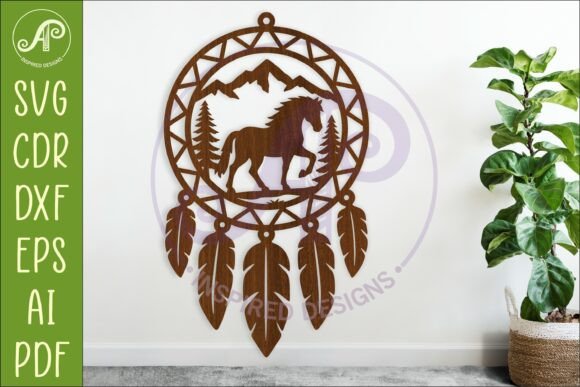 Horse Dreamcatcher Laser Cut File: Elegant Wall Art Design