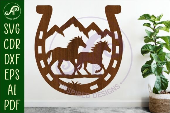 Horse Shoe Running Horses Wall Sign