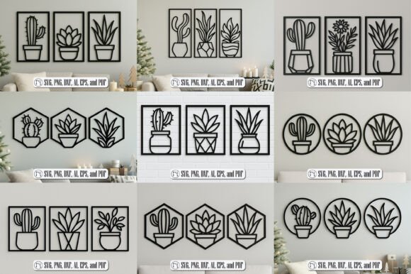 Laser Cut Plant Pot SVG Bundle: Modern Geometric Designs