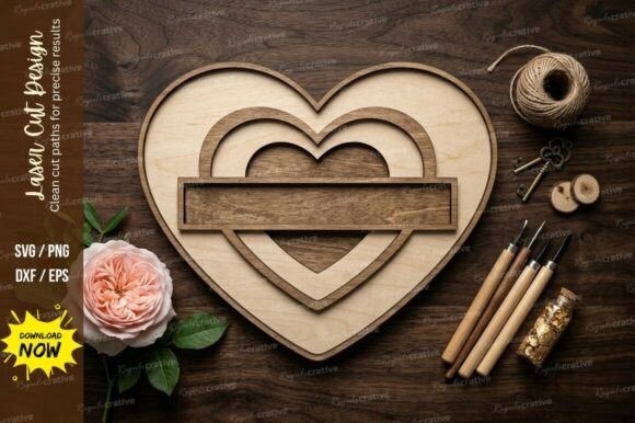 Layered Heart Frame Laser Cut Svg: A Design Asset for Timeless Projects