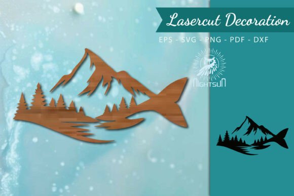 Mountain Fish Lasercut Wall Decor SVG 3: Your Next Creative Asset