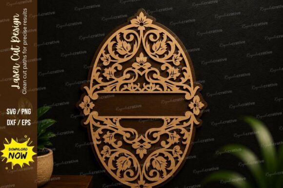 Oval Decorative Frame Laser Cut SVG for Elegant Crafts