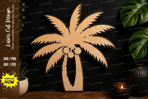 Palm Tree Tropical Design Laser Cut SVG for Vibrant Projects