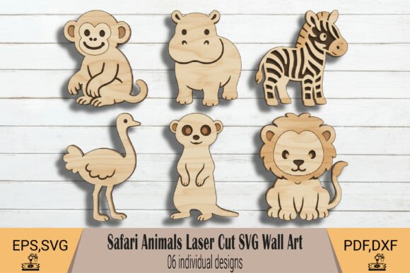 Safari Animals Laser Cut SVG: Jungle Craft Files