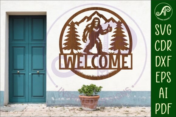 Welcome Bigfoot Wall Sign SVG Laser Cut