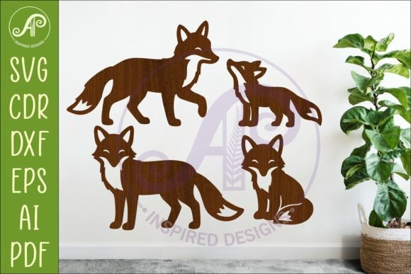 Woodland Animal Silhouette Foxes for Creative Projects